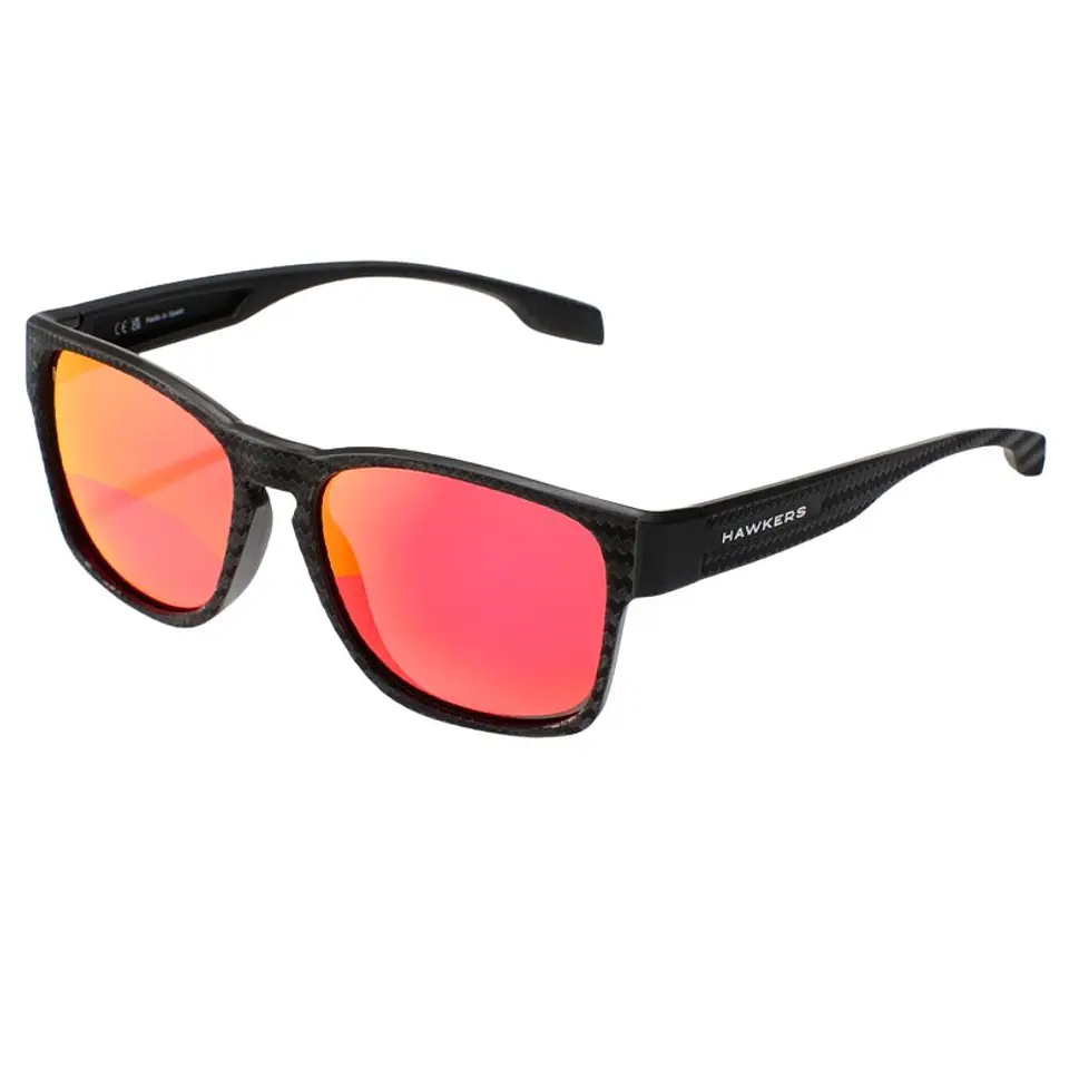 Gafas de Sol Polarizado Hawkers CORE RAW CARBON FIBER Rojo Espejado Unisex Talla 56mm 2