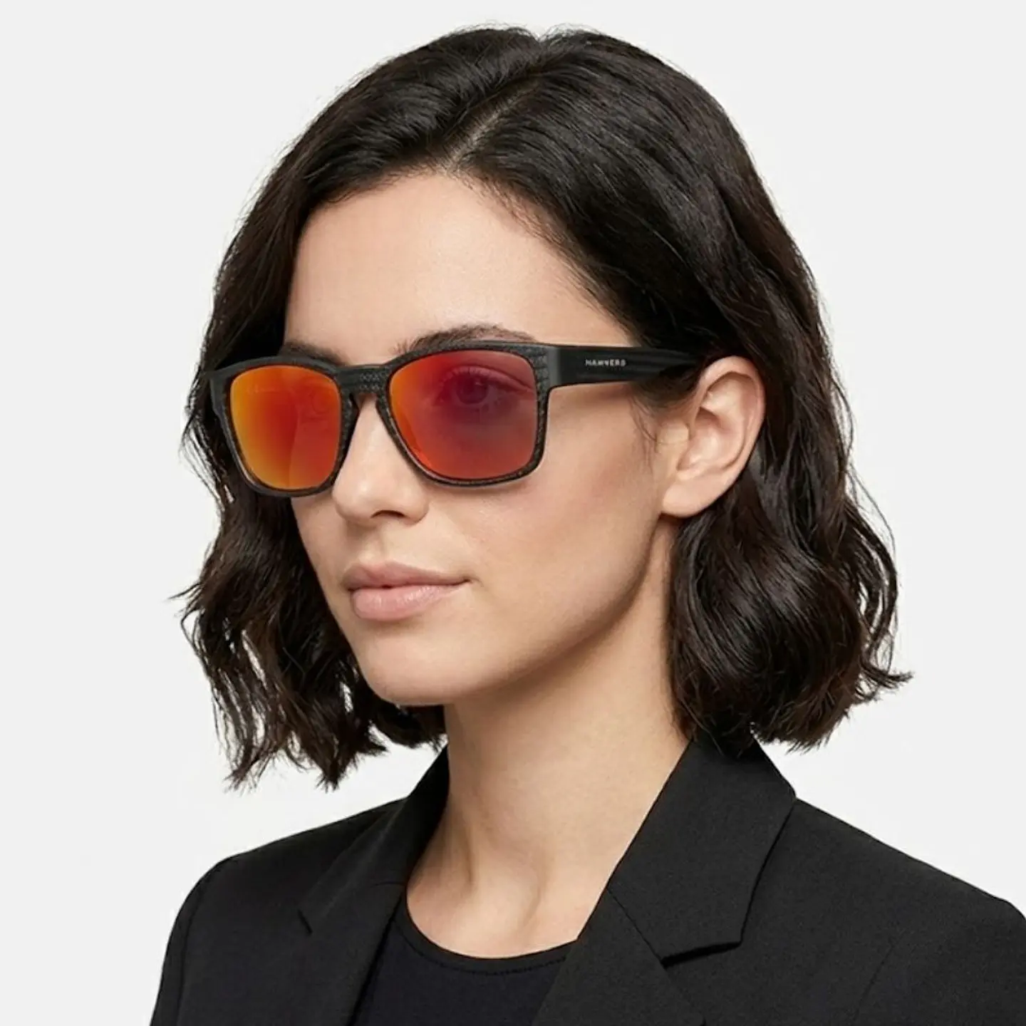 Gafas de Sol Polarizado Hawkers CORE RAW CARBON FIBER Rojo Espejado Unisex Talla 56mm 8