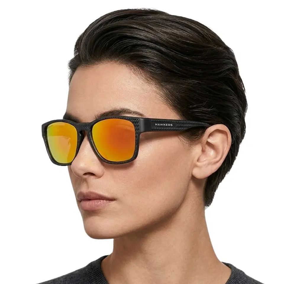 Gafas de Sol Polarizado Hawkers CORE RAW CARBON FIBER Naranja Espejado Unisex Talla 56mm 8