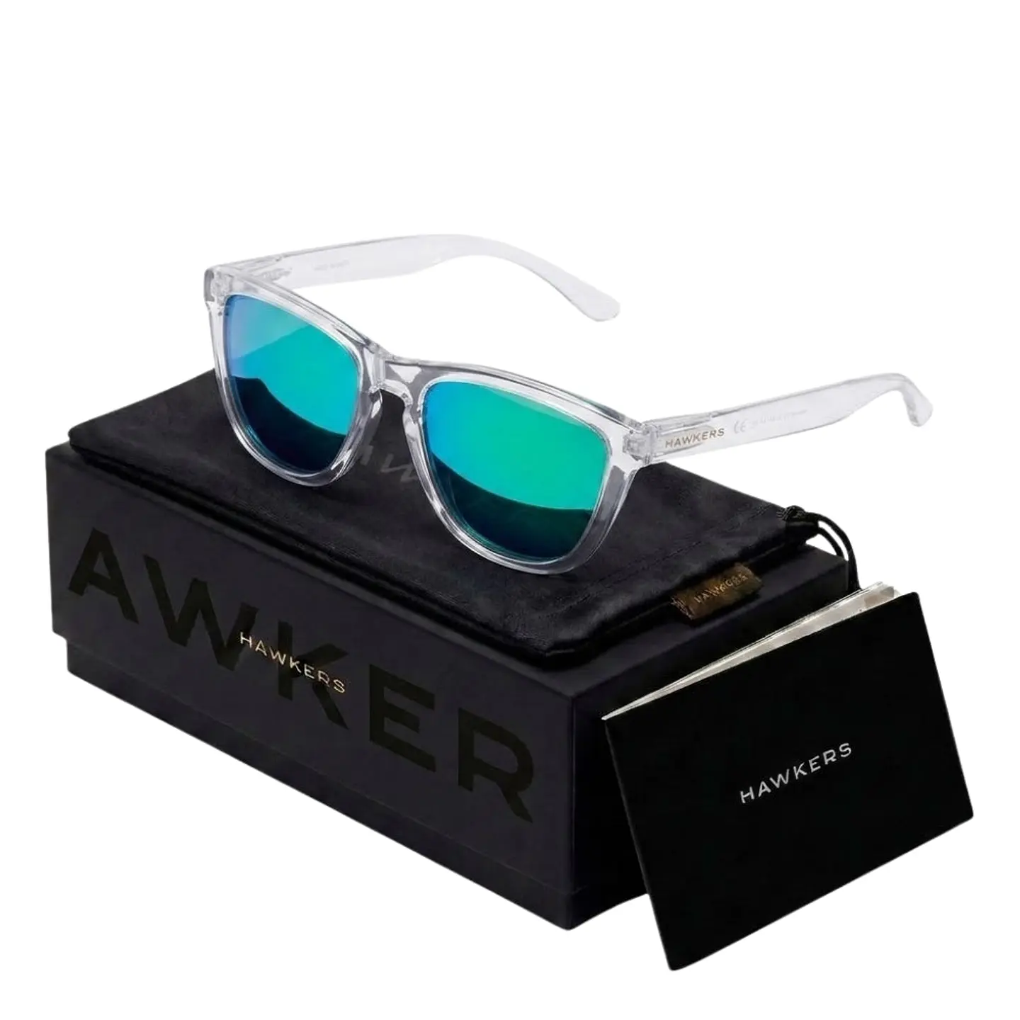 Gafas de Sol Polarizado Hawkers ONE RAW HONR21TFTP Transparente Verde Espejado Unisex Talla 54 mm 1