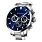 Reloj Analogo Curren KREB491903 8274 para Hombre en Acero Color Plateado y Azul - thumbnail 3