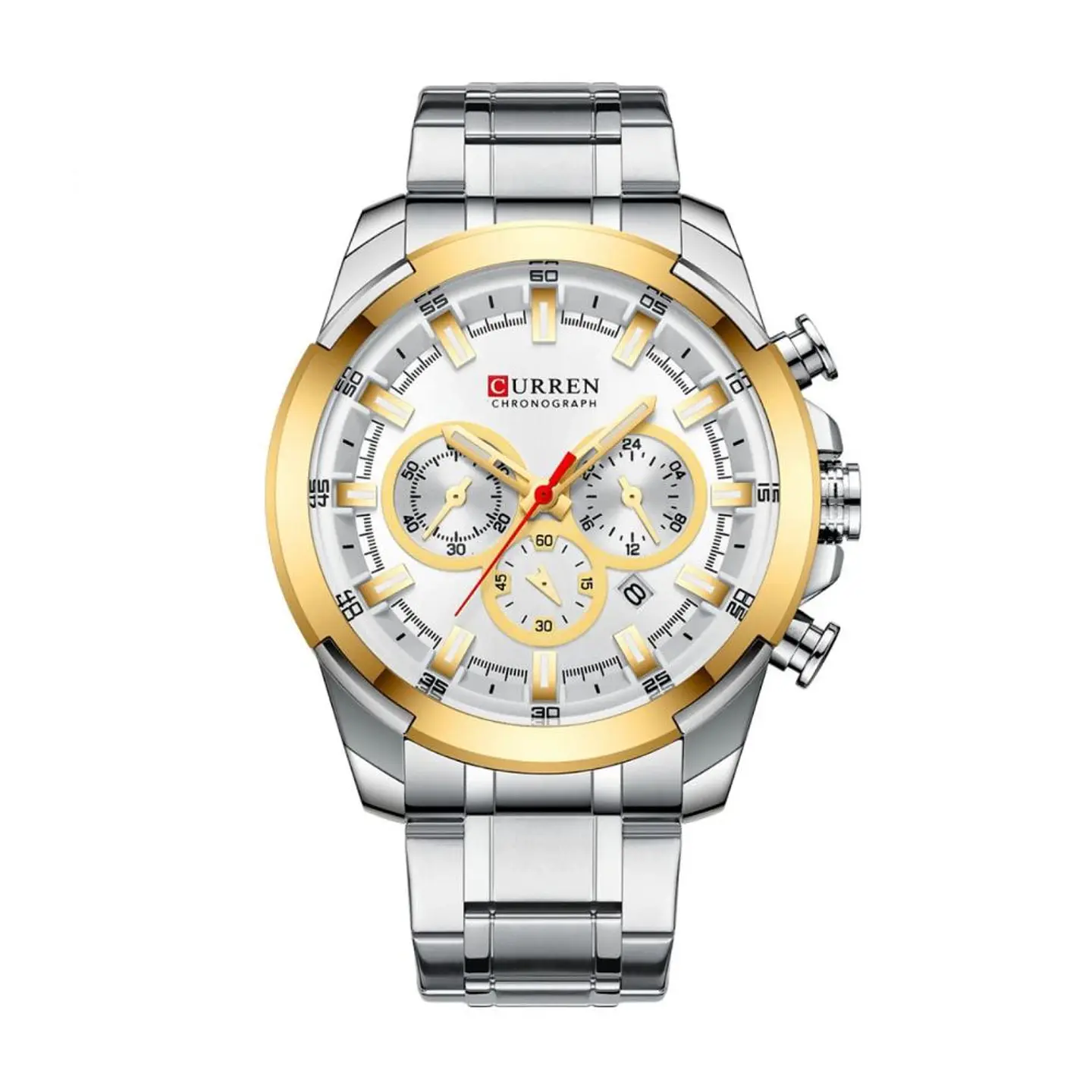 Reloj Analogo Curren KREC941902 para Hombre en Acero Color Plateado - Dorado 1