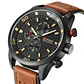 Reloj Analogo Curren KREB110128 para Hombre en Cuero Color Café - Negro - thumbnail 4