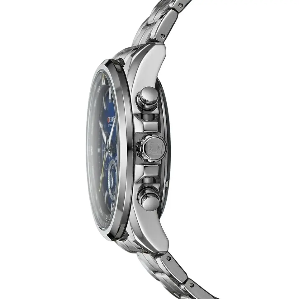 Reloj Analogo Curren KRED311903 para Hombre en Acero Color Plateado - Azul 2