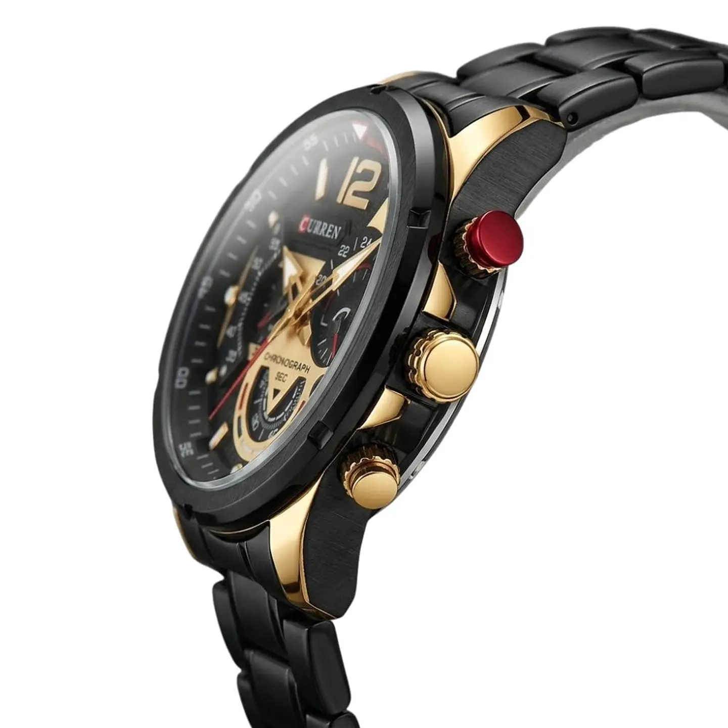 Reloj Analogo Curren KRED331801 para Hombre en Acero Color Negro - Dorado 2
