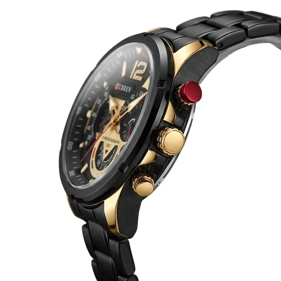 Reloj Analogo Curren KRED331801 para Hombre en Acero Color Negro - Dorado 2