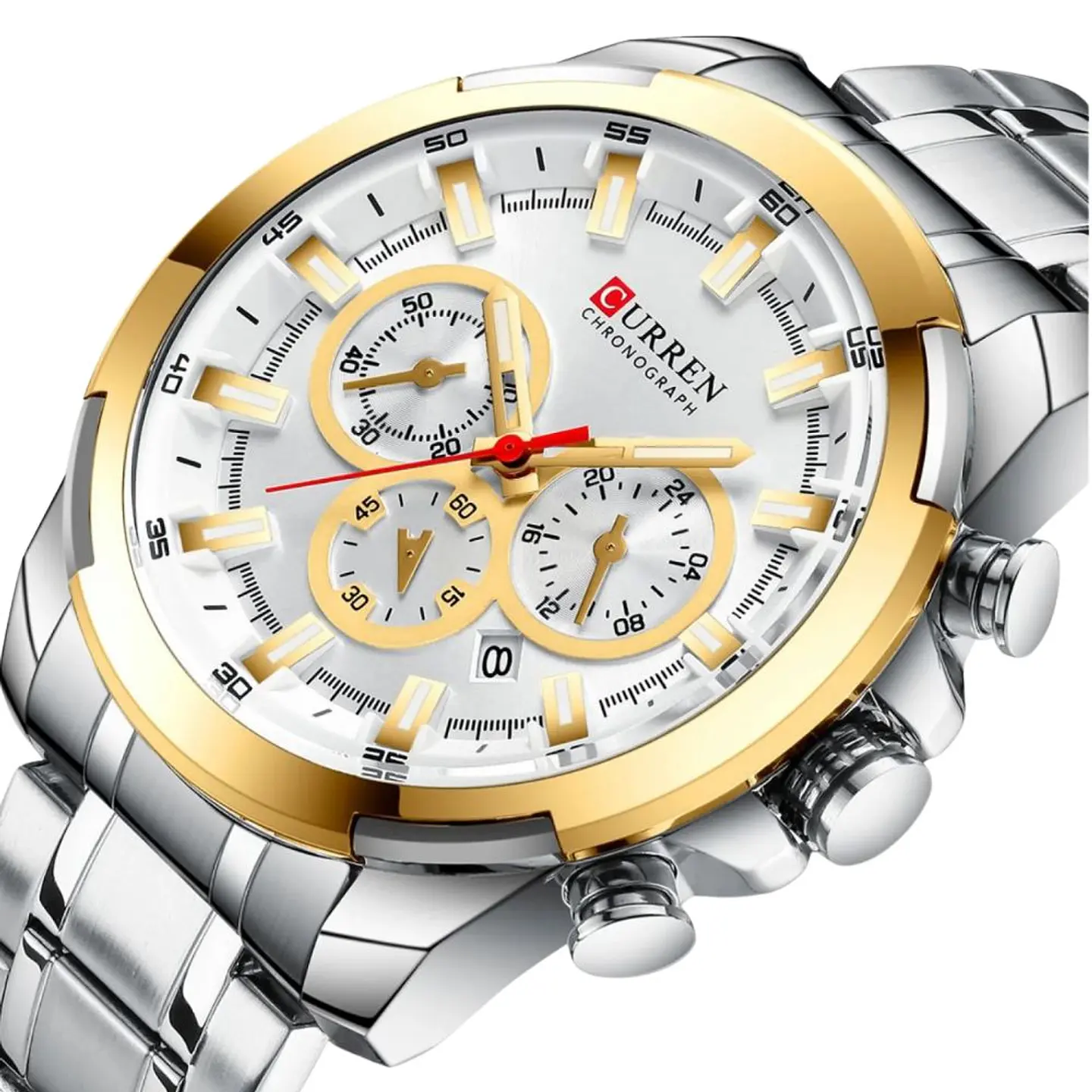 Reloj Analogo Curren KREC941902 para Hombre en Acero Color Plateado - Dorado 3