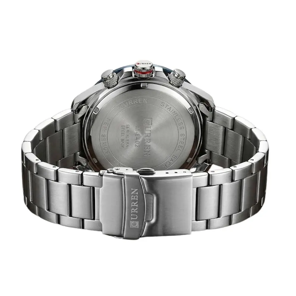 Reloj Analogo Curren KREC971903 para Hombre en Acero Color Plateado - Azul 3