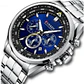 Reloj Analogo Curren KRED311903 para Hombre en Acero Color Plateado - Azul - Miniatura 3