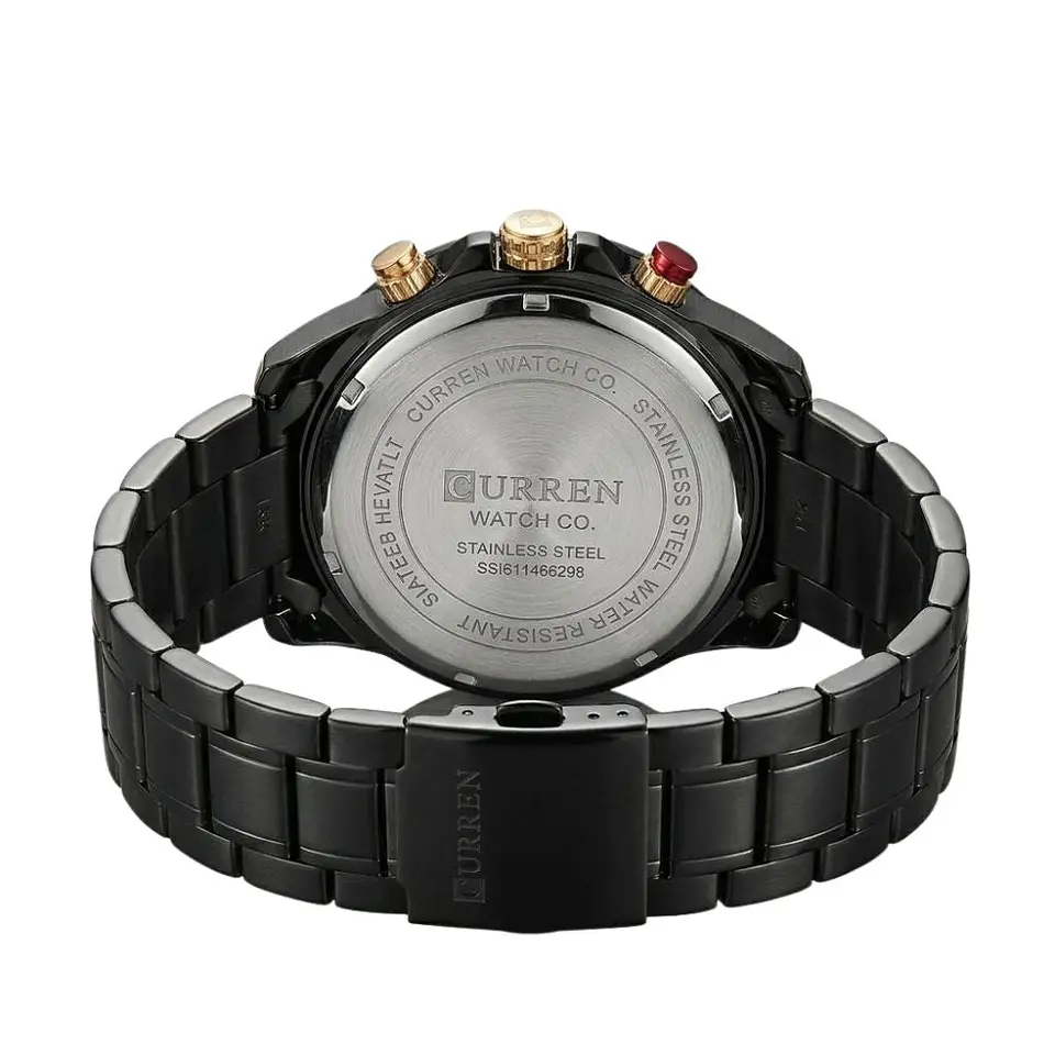 Reloj Analogo Curren KRED331801 para Hombre en Acero Color Negro - Dorado 3