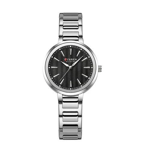 Reloj Analogo Curren KREE3801 para Mujer en Acero Color Plateado - Negro