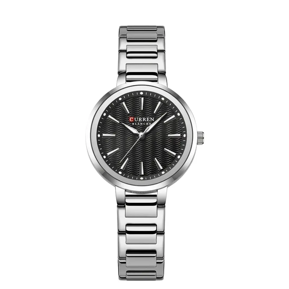 Reloj Analogo Curren KREE3801 para Mujer en Acero Color Plateado - Negro 1