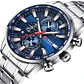 Reloj Analogo Curren KREC971903 para Hombre en Acero Color Plateado - Azul - Miniatura 4