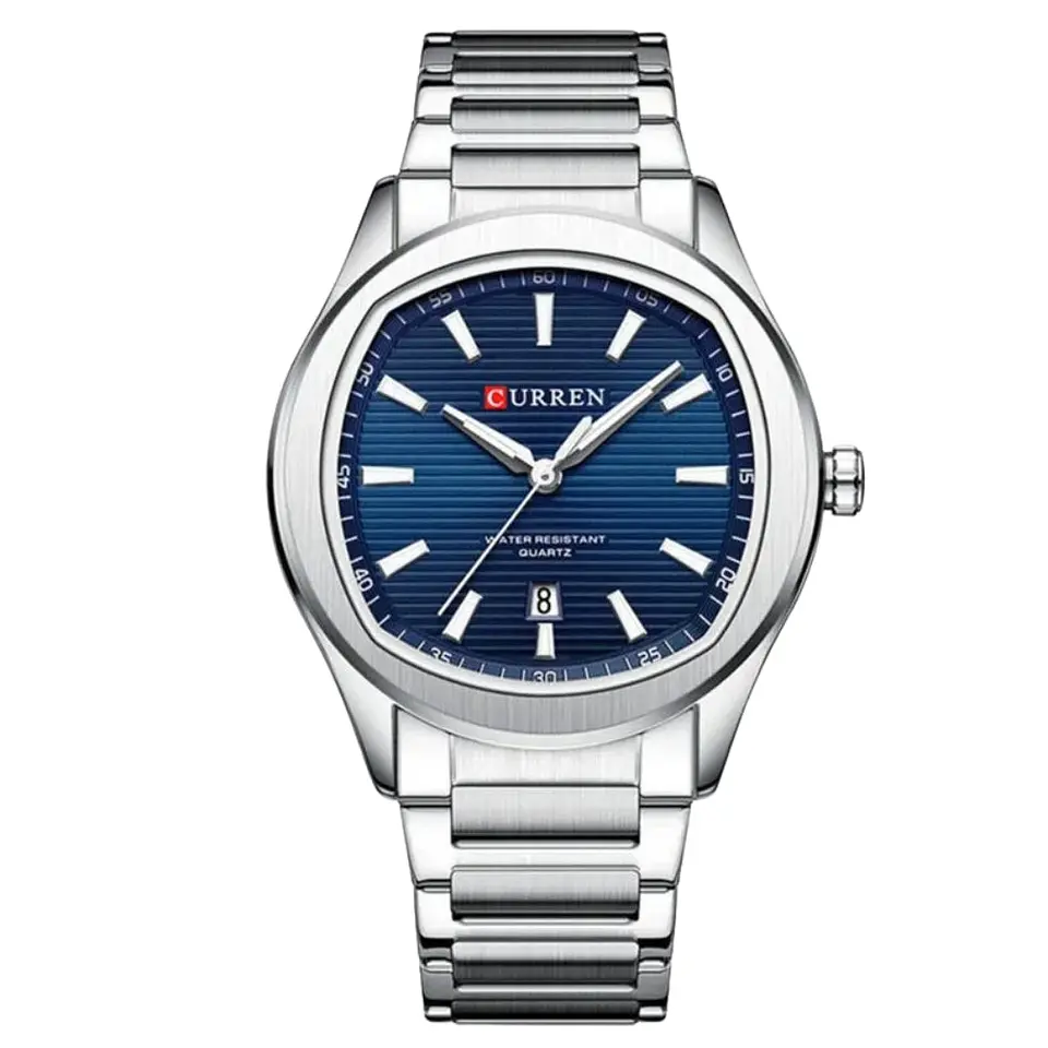 Reloj Analogo Curren KREE4105 para Hombre en Acero Color Plateado - Azul 1