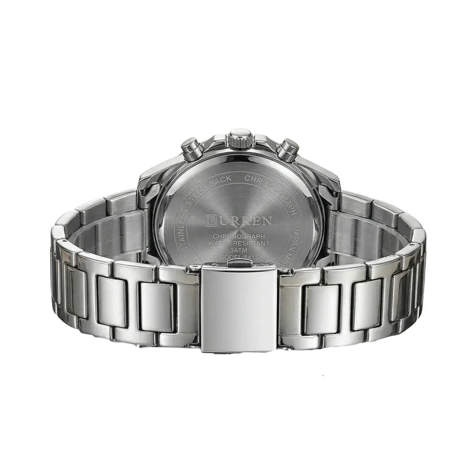 Reloj Analogo Curren KREE2902 para Hombre en Acero Color Plateado - Verde 2