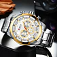 Reloj Analogo Curren KREC941902 para Hombre en Acero Color Plateado - Dorado - Miniatura 5