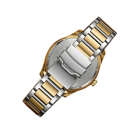 Reloj Analogo Curren KREE4103 para Hombre en Acero Color Dorado - Blanco