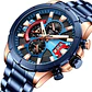 Reloj Analogo Curren KRED42003 para Hombre en Acero Color Azul - Dorado - Miniatura 3