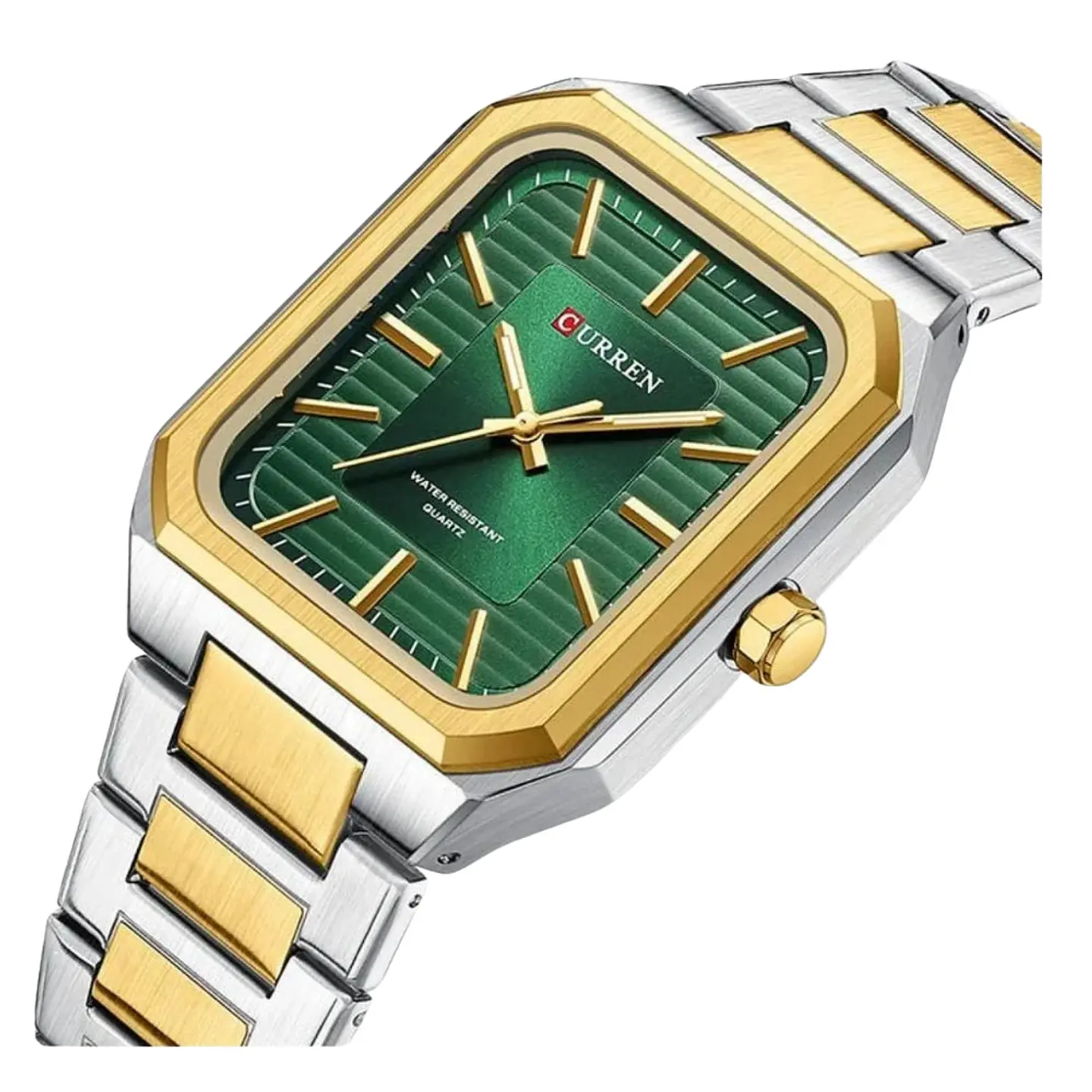 Reloj Analogo Curren KREE0401 para Hombre en Acero Color Dorado - Verde 3