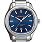 Reloj Analogo Curren KREE4105 para Hombre en Acero Color Plateado - Azul - Miniatura 3