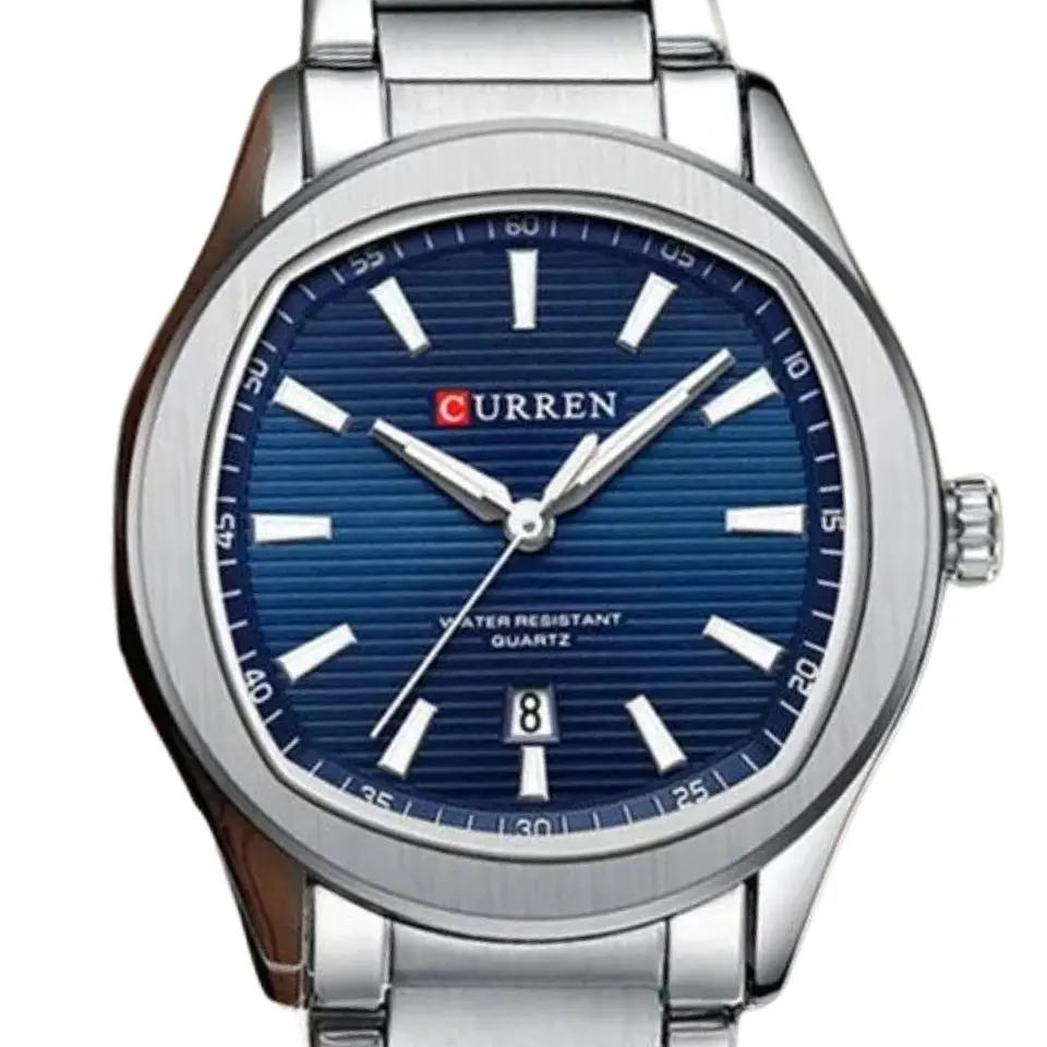Reloj Analogo Curren KREE4105 para Hombre en Acero Color Plateado - Azul 3