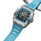 Reloj Analogo Curren KRED8001 para Hombre en Silicona Color Celeste - Plateado - thumbnail 4