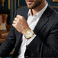 Reloj Analogo Curren KREE4103 para Hombre en Acero Color Dorado - Blanco - Miniatura 6