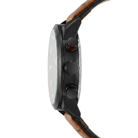 Reloj Analogo Curren KREB110128 para Hombre en Cuero Color Café - Negro