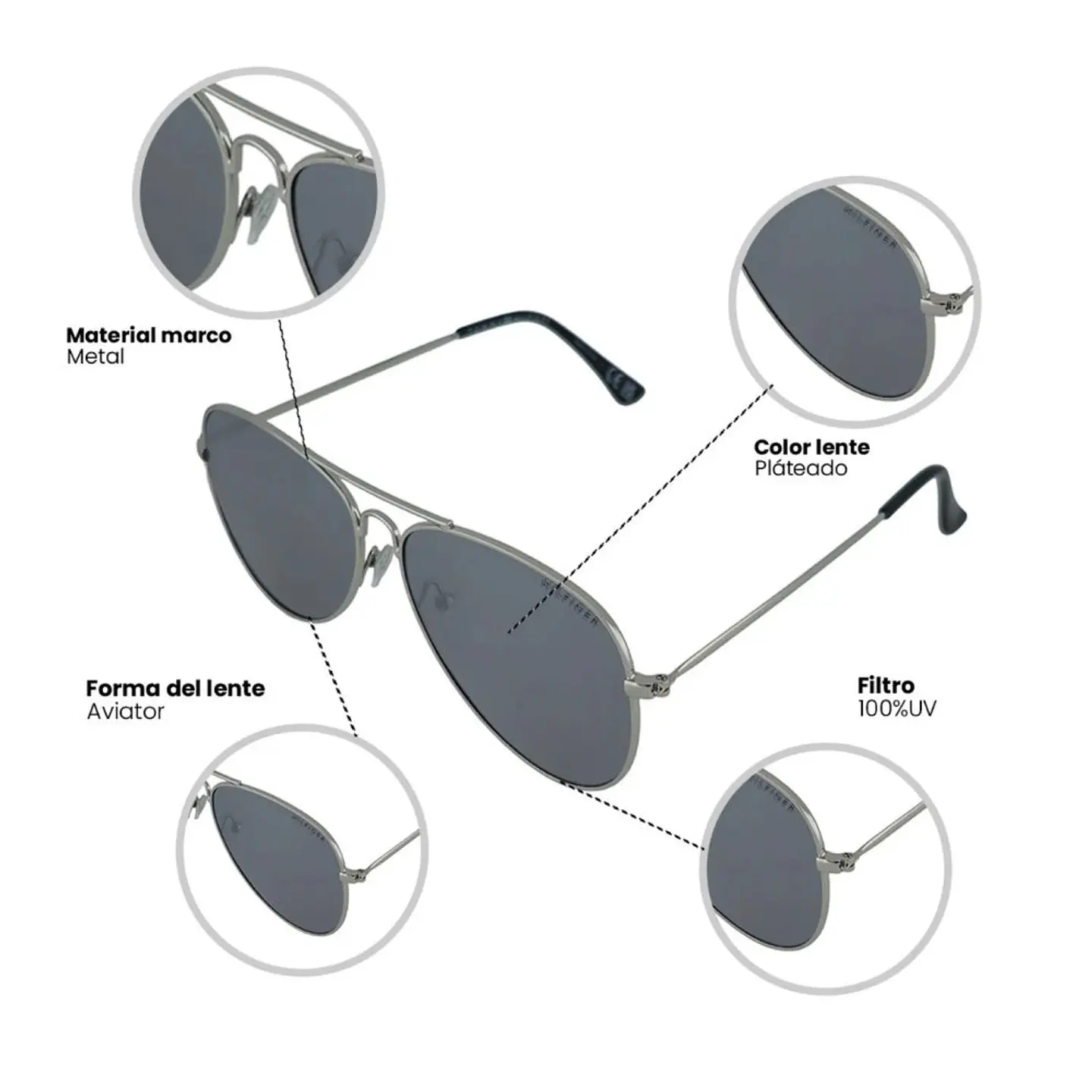 Gafas de Sol TOMMY HILFIGER OUTLOOK X67109 Gris Espejado Hombre Talla 58mm 6