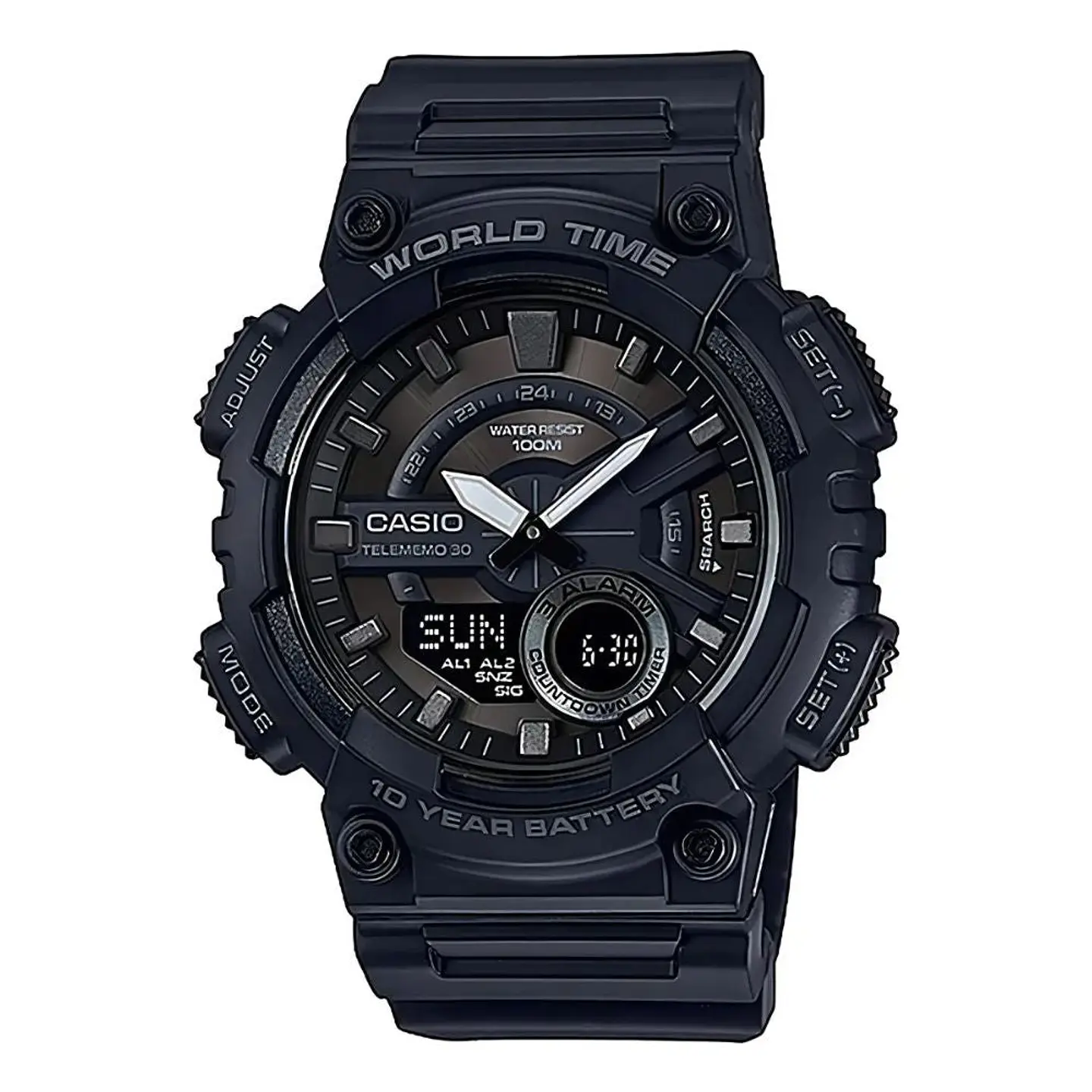 Reloj Digital - Analogo Casio AEQ-110W-1AVDF Para Hombre en Resina Color Negro 1