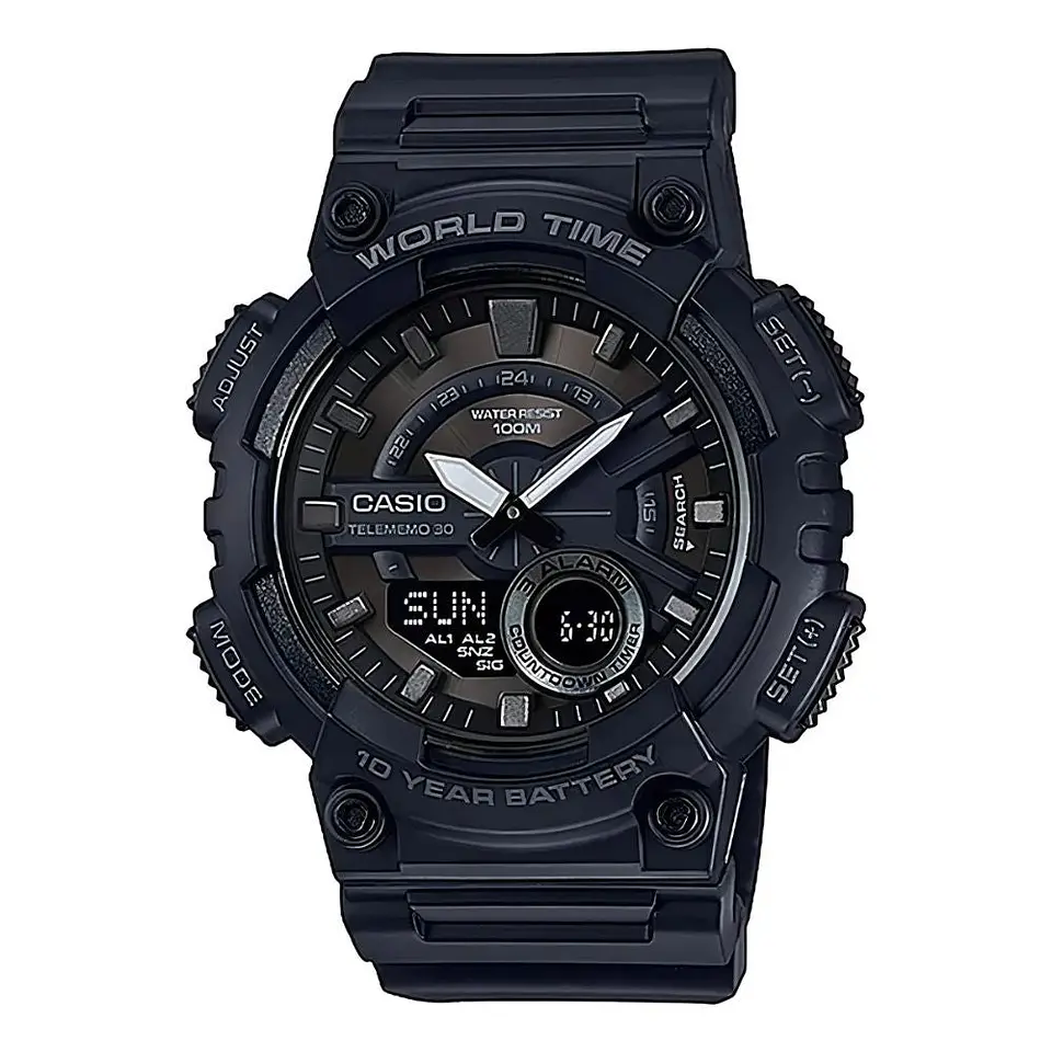 Reloj Digital - Analogo Casio AEQ-110W-1AVDF Para Hombre en Resina Color Negro 1