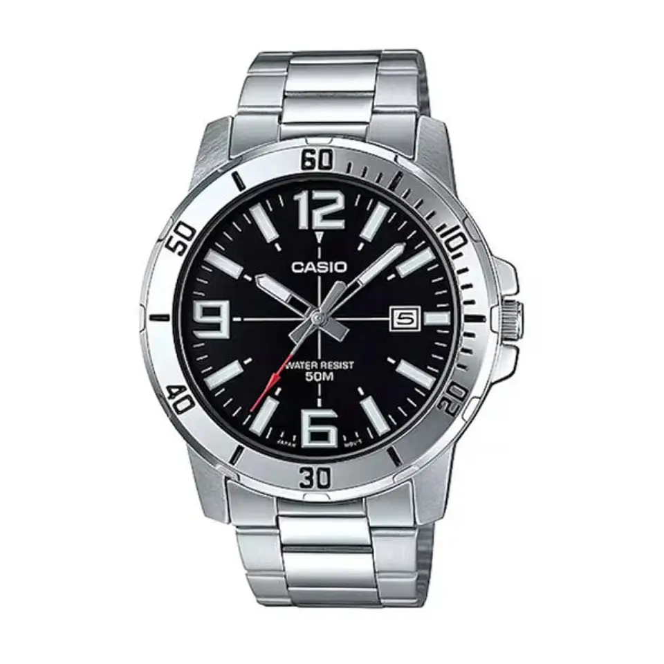 Reloj Analogo Casio MTP-VD01D-1BVUDF Para Hombre en Acero Color Plateado 1