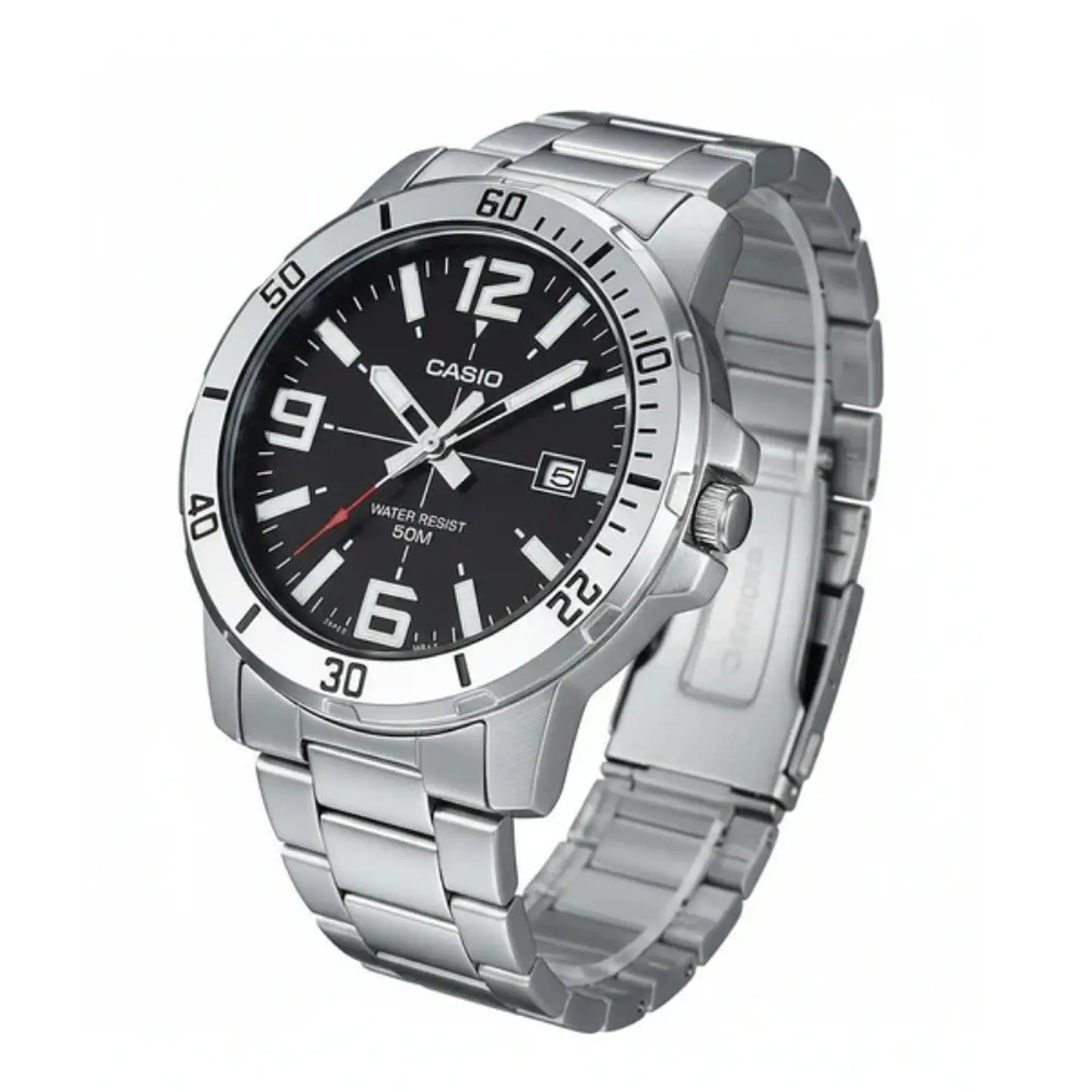 Reloj Analogo Casio MTP-VD01D-1BVUDF Para Hombre en Acero Color Plateado 4