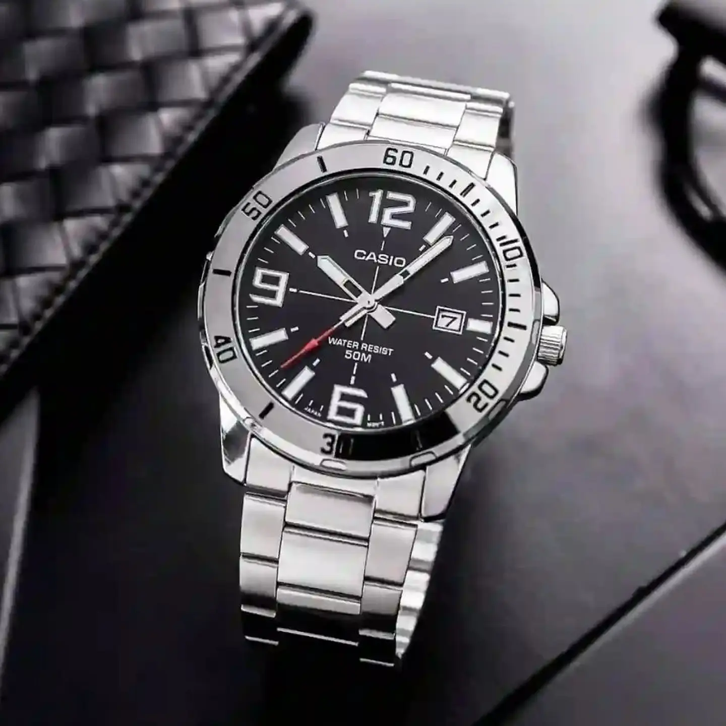Reloj Analogo Casio MTP-VD01D-1BVUDF Para Hombre en Acero Color Plateado 5