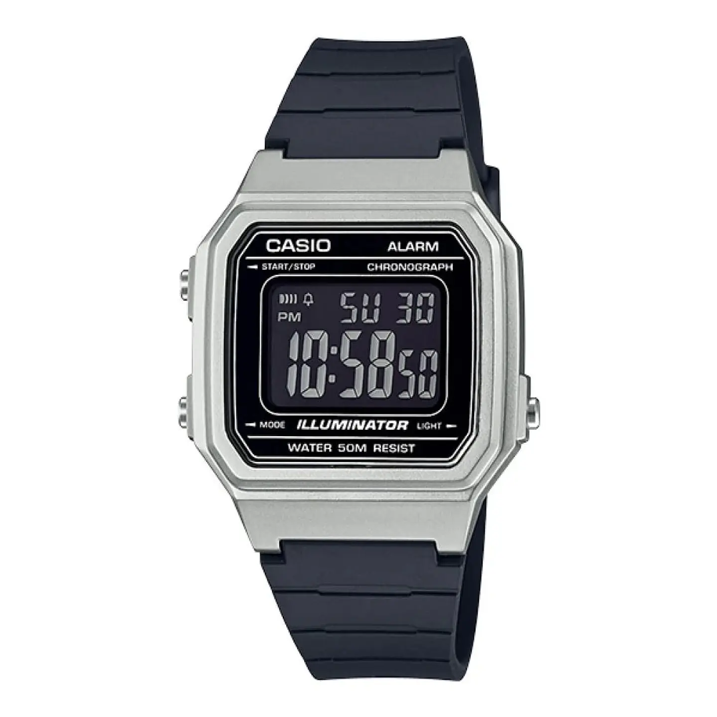Reloj Digital Casio W217HM-7BVDF Unisex en Resina Color Plateado 1