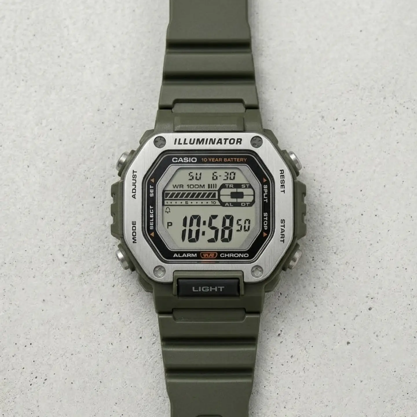 Reloj Digital Casio MWD-110H-3AVDF para Hombre en Resina Color Verde 5