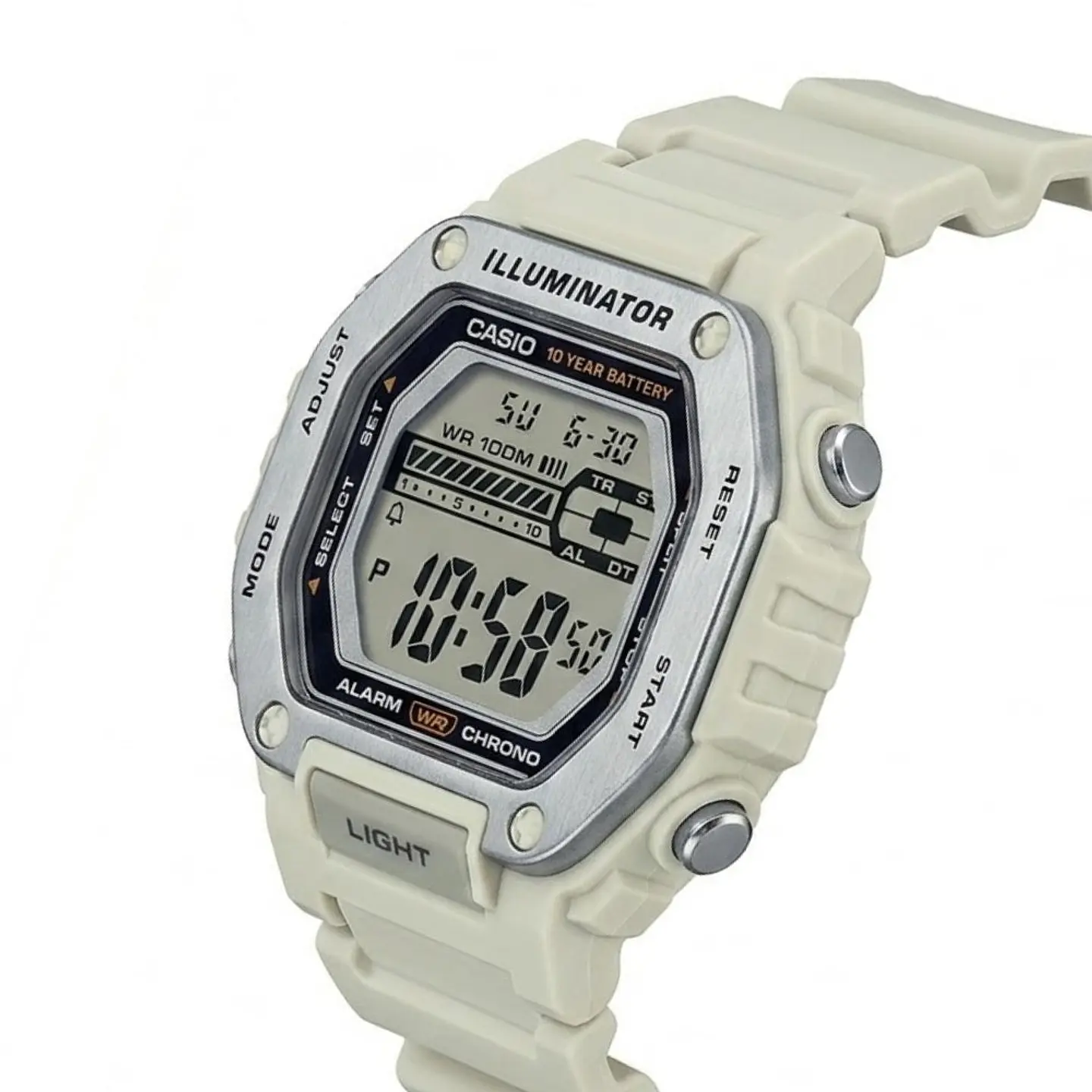 Reloj Digital Casio MWD-110H-8AVDF Para Hombre en Resina Color Blanco 3