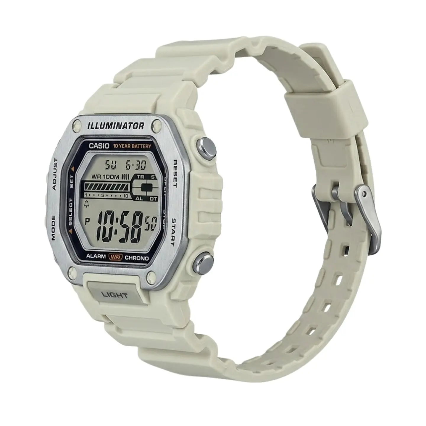 Reloj Digital Casio MWD-110H-8AVDF Para Hombre en Resina Color Blanco 4