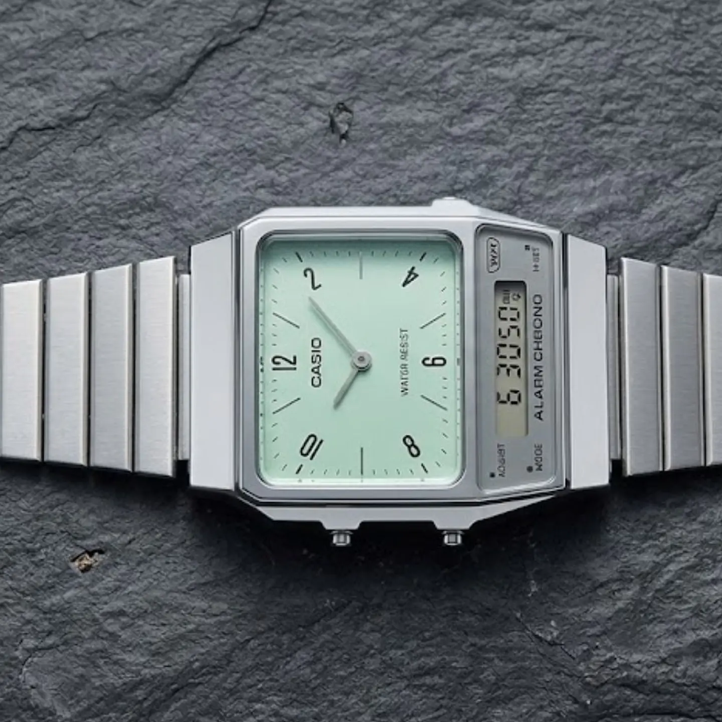 Reloj Digital - Analogo Casio AQ-800E-3ADF Para Hombre en Acero Color Plateado 5