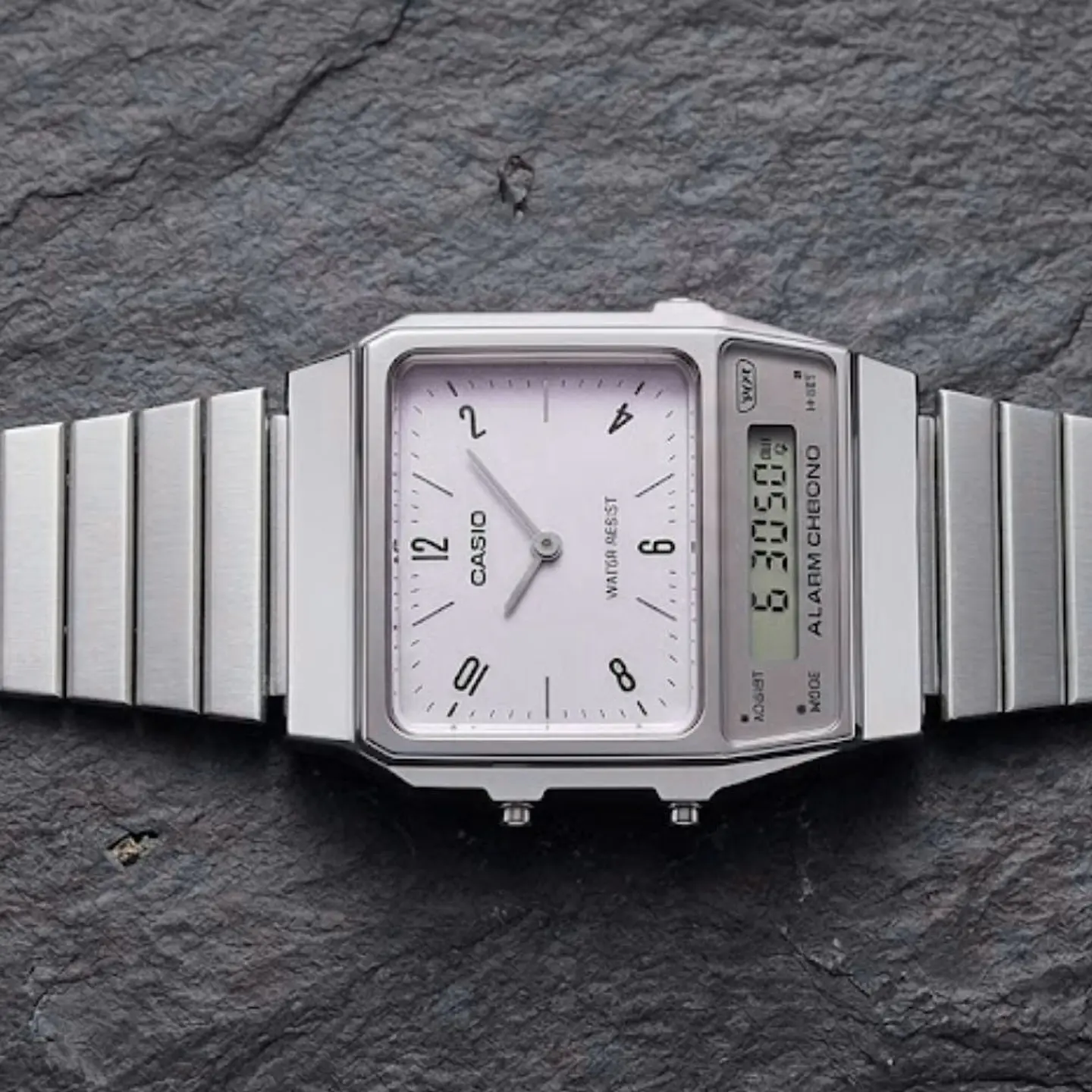 Reloj Digital - Analogo Casio AQ-800E-7A2DF Para Hombre en Acero Color Plateado 5