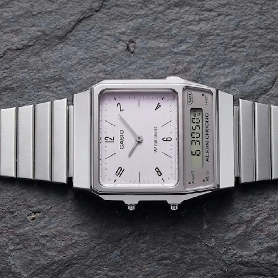 Reloj Digital - Analogo Casio AQ-800E-7A2DF Para Hombre en Acero Color Plateado 5