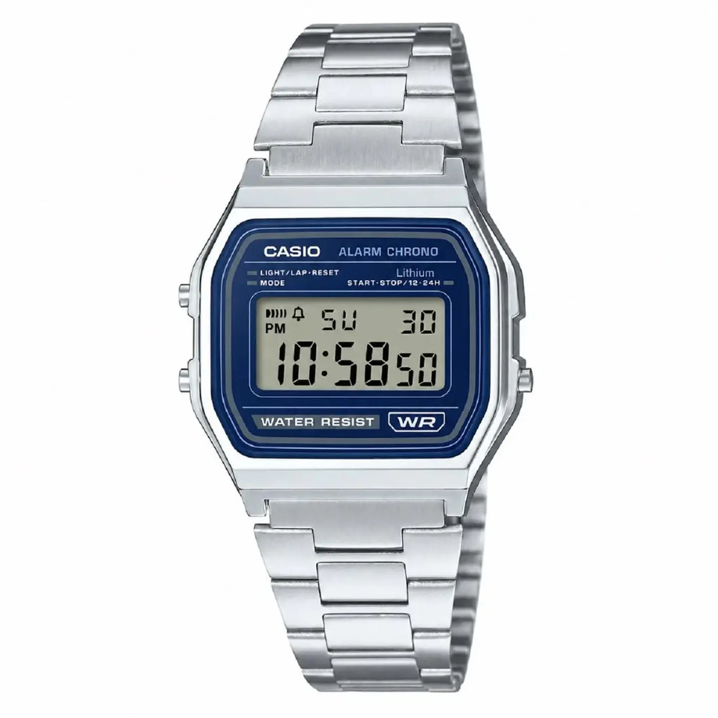 Reloj Digital Casio A158WEA-2DF Unisex en Acero Color Plateado 1