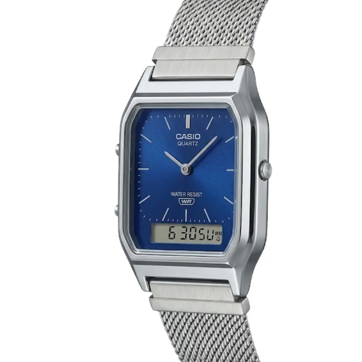 Reloj Digital - Analogo Casio AQ-230EGG-3ADF Para Hombre en Acero Color Plateado 4