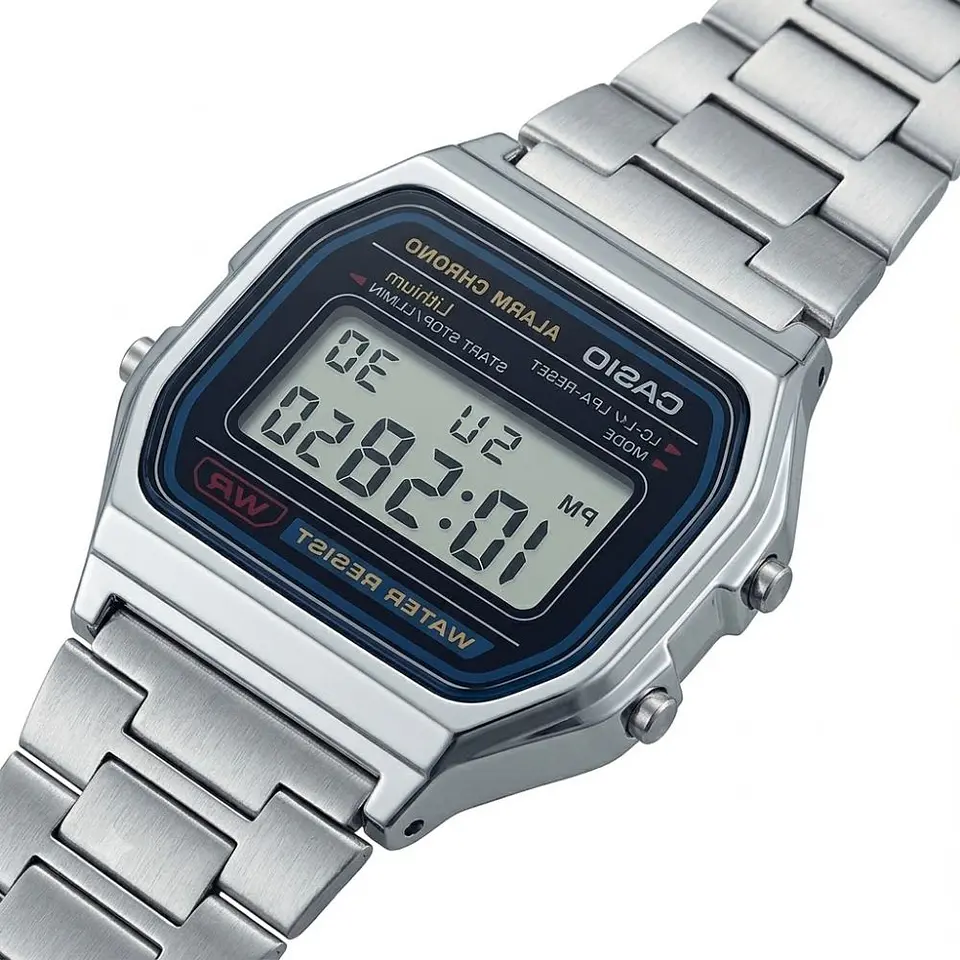 Reloj Digital Casio A158WEA-2DF Unisex en Acero Color Plateado 4