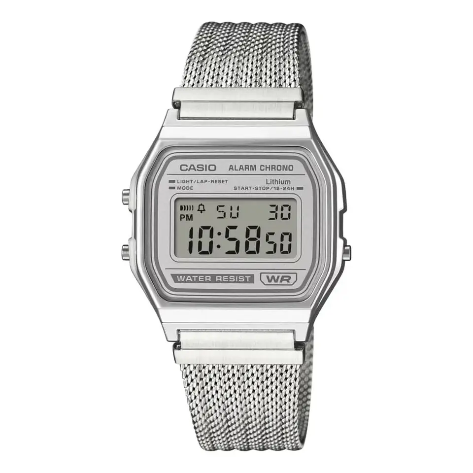 Reloj Digital Casio A158WEA-7DF Mujer en Acero Color Plateado 1