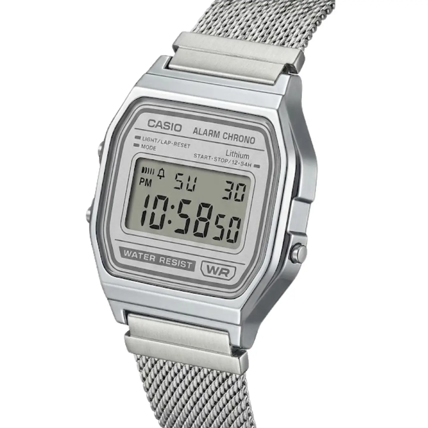Reloj Digital Casio A158WEA-7DF Mujer en Acero Color Plateado 4