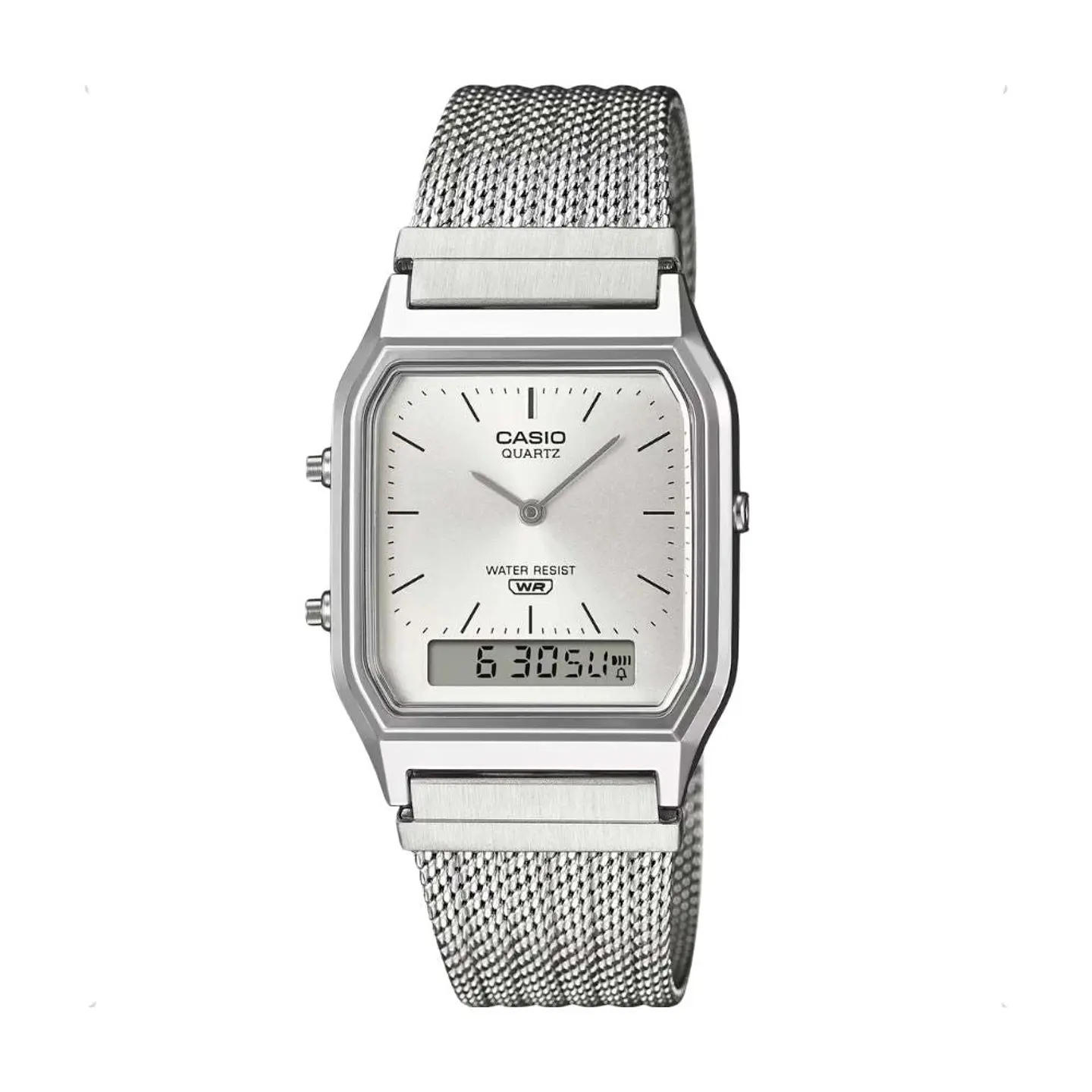 Reloj Digital - Analogo Casio AQ-230EM-7ADF Para Hombre en Acero Color Plateado 1