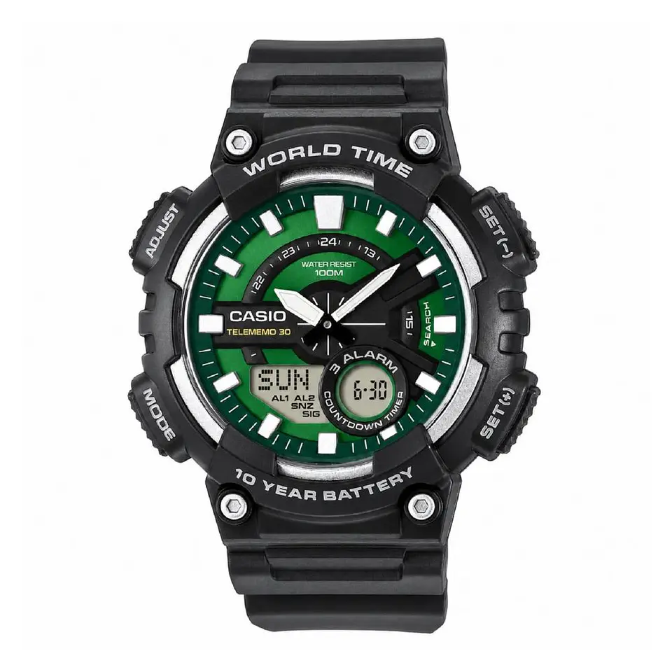 Reloj Digital - Analogo Casio AEQ-110W-3A2VDF Para Hombre en Resina Color Negro 1