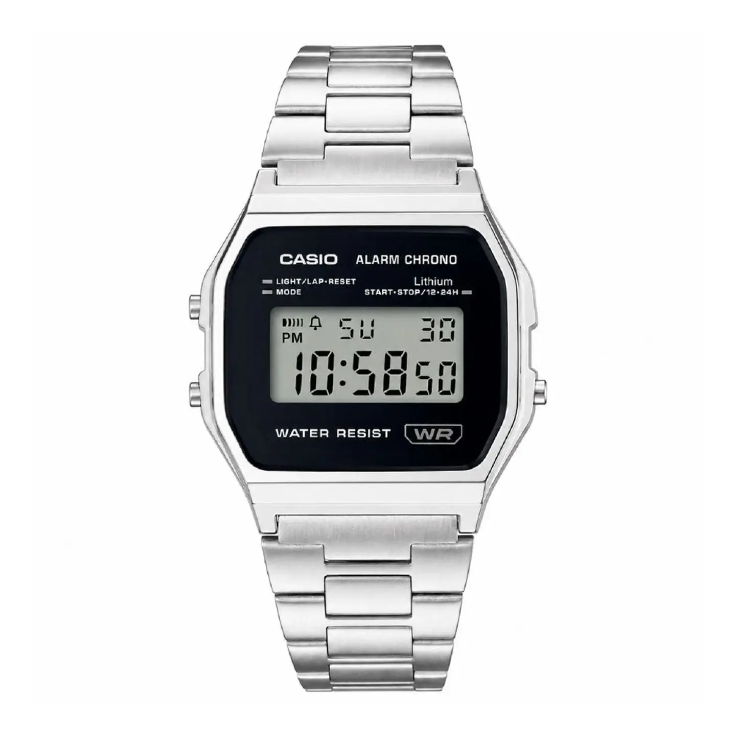 Reloj Digital Casio A158WEA-1DF Unisex en Acero Color Plateado 1