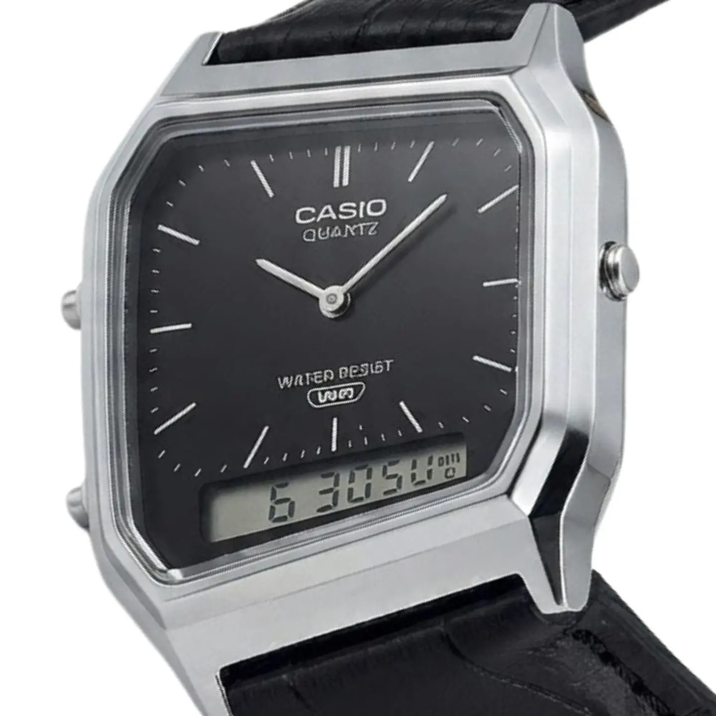 Reloj Digital - Analogo Casio AQ-230EL-1ADF Para Hombre en Acero Color Negro 4